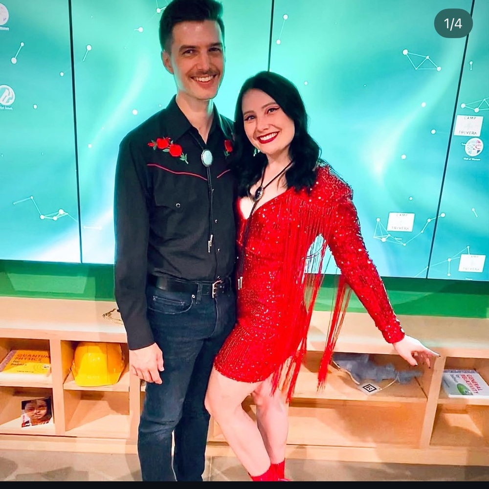 SHEIN Vibrant Red Sequin Dress